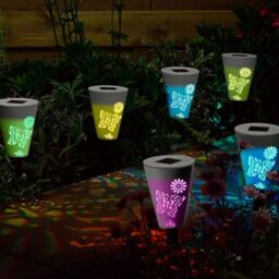 Marco Paul 6 Pack of Colour Changing Butterfly Silhouette Stake Lights 35cm - thumbnail 1