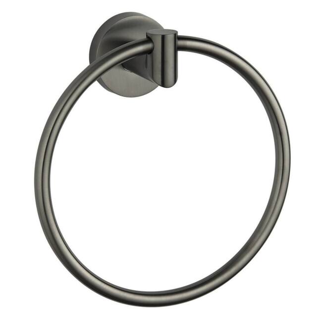 Bathroom Kingdom Melbourne Gunmetal Round Towel Ring in Grey - image 1
