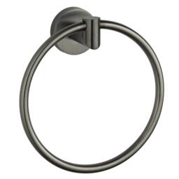 Bathroom Kingdom Melbourne Gunmetal Round Towel Ring in Grey