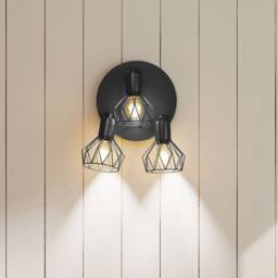 Emitto 3-Way Spotlight Ceiling Light Adjustable Black E14 Metal Fixture - thumbnail 2