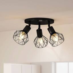 Emitto 3-Way Spotlight Ceiling Light Adjustable Black E14 Metal Fixture - thumbnail 3