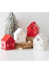 KDMD White Gingerbread House Tealight Holder - thumbnail 4
