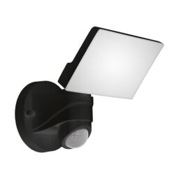 Loops IP44 Outdoor Wall Light & PIR Sensor Black Plastic 13W Built in LED Lamp