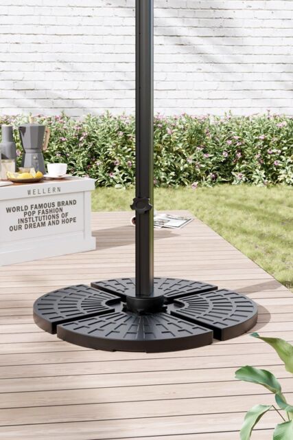 Garden Sanctuary HDPE Garden Parasol Base Water & Sand Filled Umbrella Stand in Black - image 1