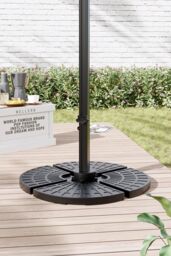 Garden Sanctuary HDPE Garden Parasol Base Water & Sand Filled Umbrella Stand in Black - thumbnail 1