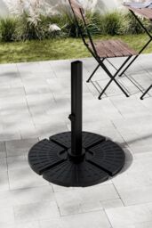 Garden Sanctuary HDPE Garden Parasol Base Water & Sand Filled Umbrella Stand in Black - thumbnail 2