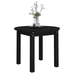 Berkfield Home Coffee Table Black Ã˜ 55x45 cm Solid Wood Pine - thumbnail 4