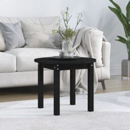 Berkfield Home Coffee Table Black Ã˜ 55x45 cm Solid Wood Pine - thumbnail 1