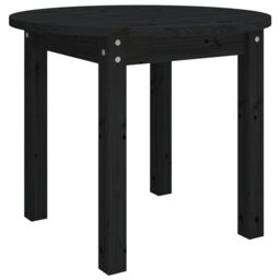 Berkfield Home Coffee Table Black Ã˜ 55x45 cm Solid Wood Pine - thumbnail 2