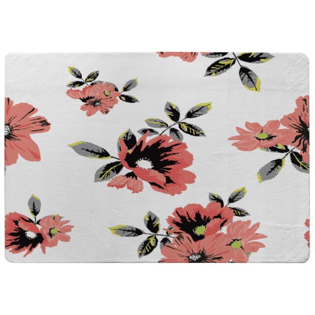 Benjamin Tate Design Pink Flowers Rug in Natural - Size: Large - image 1