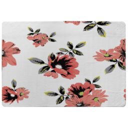 Benjamin Tate Design Pink Flowers Rug in Natural - Size: Large - thumbnail 1