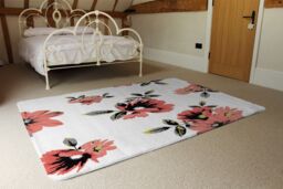 Benjamin Tate Design Pink Flowers Rug in Natural - Size: Large - thumbnail 3