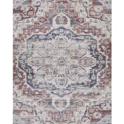 Wyld and Coco Handwoven Distressed Oriental Rug Multicolour Polyester Cotton - Size: 140 cm x 200 cm - thumbnail 2