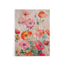 "Artery8 Poppy Flowers Floral Canvas Wall Art Print in Pink - Size: W18"" x H24""" - thumbnail 1
