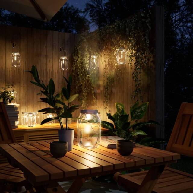 Berkfield Home Solar Glass Light for Outdoor 12 pcs Warm White in Silver - image 1