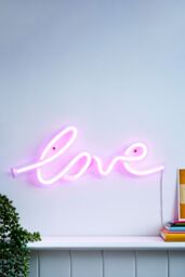 BHS Lighting Glow Love Neon Wall Light in Pink - thumbnail 4