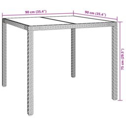 Berkfield Home Garden Dining Table Beige 90x90x75 cm Poly Rattan - Size: 90 x 90 x 75 cm - thumbnail 6