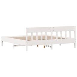 Berkfield Home Beautiful Bed Frame without Mattress White 180x200 cm Super King - thumbnail 6
