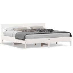 Berkfield Home Beautiful Bed Frame without Mattress White 180x200 cm Super King - thumbnail 3