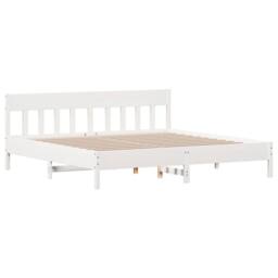 Berkfield Home Beautiful Bed Frame without Mattress White 180x200 cm Super King - thumbnail 1