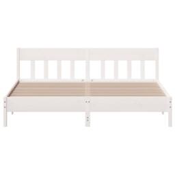 Berkfield Home Beautiful Bed Frame without Mattress White 180x200 cm Super King - thumbnail 4