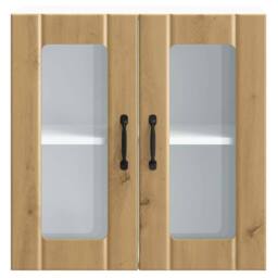 Berkfield Home Kitchen Wall Cabinet with Glass Door Lucca Artisan Oak Engineered Wood in Brown - thumbnail 6