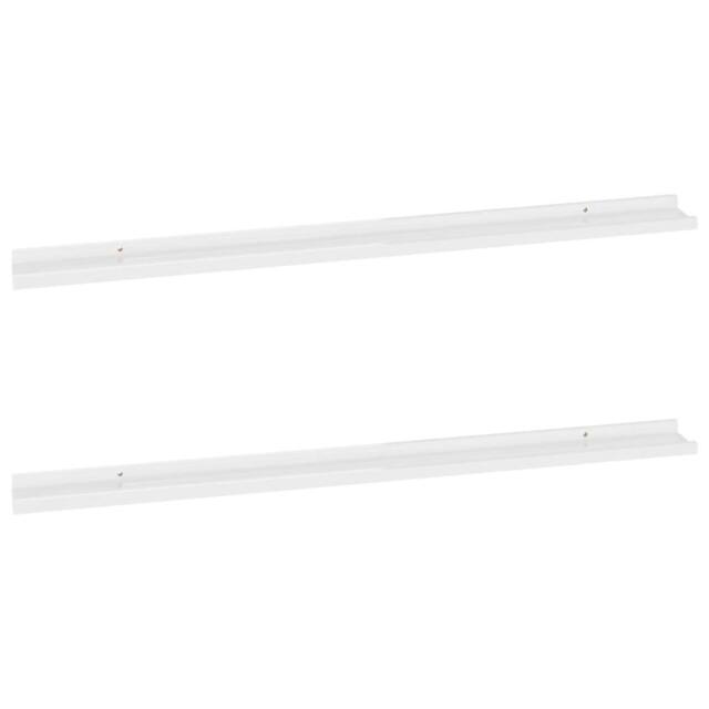 Berkfield Home Wall Shelves 2 pcs High Gloss White 115x9x3 cm - Size: 115 x 9 x 3 cm - image 1