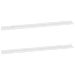 Berkfield Home Wall Shelves 2 pcs High Gloss White 115x9x3 cm - Size: 115 x 9 x 3 cm - thumbnail 1