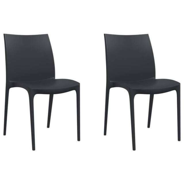 Berkfield Home Garden Chairs 2 pcs Anthracite 50x46x80 cm Polypropylene in Charcoal - Size: 50 x 46 x 80 cm - image 1