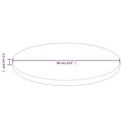 Berkfield Home Round Table Top Dark Brown √ò60x1.5 cm Treated Solid Wood Oak - Size: 60x1.5 cm - thumbnail 4