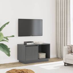 Berkfield Home TV Cabinet Grey 74x35x44 cm Solid Wood Pine - Size: 74 x 35 x 44 cm - thumbnail 2