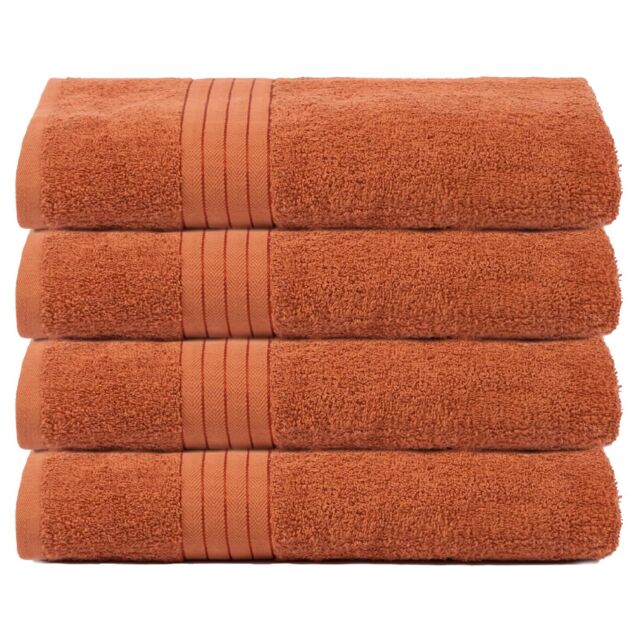 OHS 4 Pack of 100% Cotton Bath Sheet Bathroom Towel in Burnt Orange - image 1