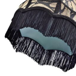 Happy Homewares Traditional Black Victorian Empire Pendant Shade with Tassels & Golden Leaves - thumbnail 4