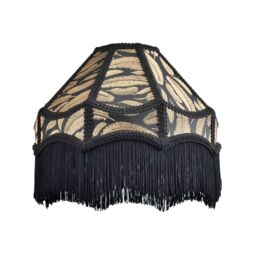 Happy Homewares Traditional Black Victorian Empire Pendant Shade with Tassels & Golden Leaves - thumbnail 2