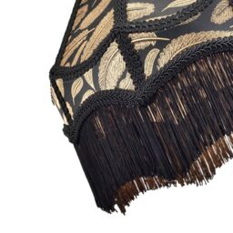 Happy Homewares Traditional Black Victorian Empire Pendant Shade with Tassels & Golden Leaves - thumbnail 5