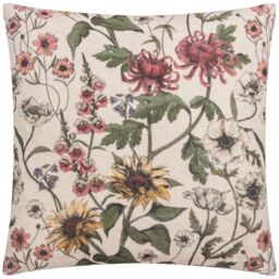 Wylder Nature Wallflower 100% Cotton Velvet Floral Cushion - Size: 50 cm x 50 cm