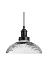 Industville Brooklyn Glass Dome Pendant, 12 Inch, Black Holder - thumbnail 2