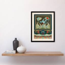 Artery8 Albert Racinet Framed Wall Art Print Chinese Patterns with Birds - Size: A4 - thumbnail 2