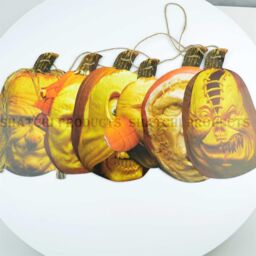 Shatchi 12ft Spooky Pumpkin Face Banner Garland - Halloween Bunting Themed Party Decor - thumbnail 2