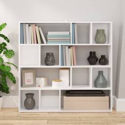 Berkfield Home Book Cabinet/Room Divider White 105x24x102 cm - Size: 105 x 24 x 102 cm - thumbnail 3