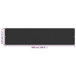 Berkfield Home Balcony Screen HDPE 120x500 cm Anthracite in Black - thumbnail 5