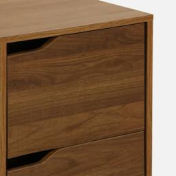 sweeek 2-drawer desk with vintage walnut effect in Dark Brown - thumbnail 3