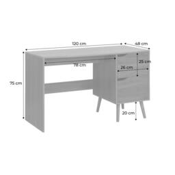 sweeek 2-drawer desk with vintage walnut effect in Dark Brown - thumbnail 6