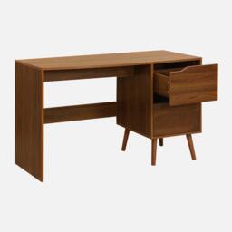 sweeek 2-drawer desk with vintage walnut effect in Dark Brown - thumbnail 2