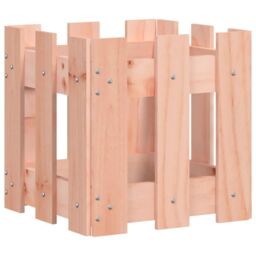 Berkfield Home Garden Planter with Fence Design 30x30x30 cm Solid Wood Douglas in Brown - Size: 30 x 30 x 30 cm - thumbnail 2