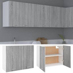 Berkfield Home Hanging Cabinet Grey Sonoma 80x31x60 cm Engineered Wood - Size: 80 x 31 x 60 cm - thumbnail 2