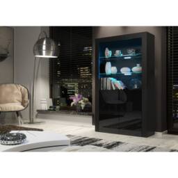 Creative Furniture Spectrum Display Cabinet 170cm - Black with Gloss Doors & LED Lights - thumbnail 6