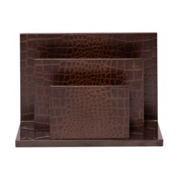 Posh Trading Company Chelsea Letter holder Vintage Croc in Brown - thumbnail 1