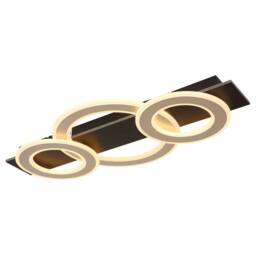 Netlighting Jayden 3 Ring Semi Flush Ceiling Light Matt Black 3x LED 3000K - thumbnail 1