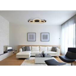 Netlighting Jayden 3 Ring Semi Flush Ceiling Light Matt Black 3x LED 3000K - thumbnail 5
